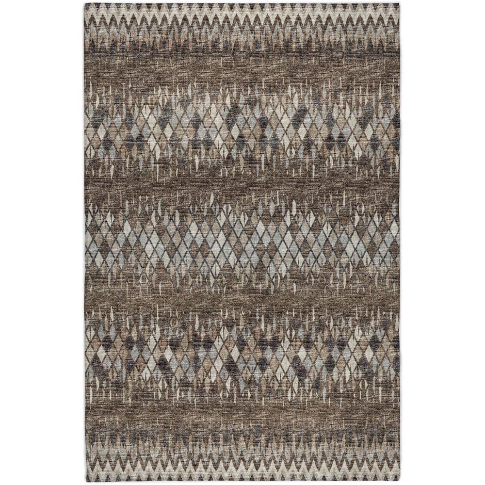 Dream Shag Premium Machine Washable Abstract ADS38 Brown 8 ft. x 10 ft. Area Rug price history on PriceWatchPro