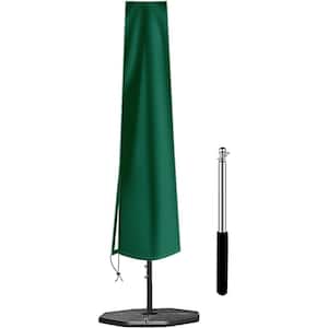 Umbrella Cover 420D Oxford Fabric Umbrella Covers Waterproof w/Zip, for 9 ft. to 12 ft. Garden Outdoor Umbrella in Green