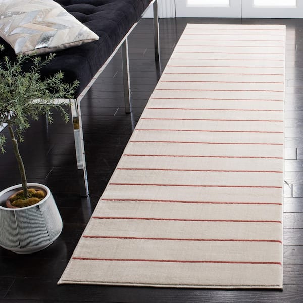 Orwell 2 ft. x 9 ft. Ivory/Rust Abstract Striped Runner Rug