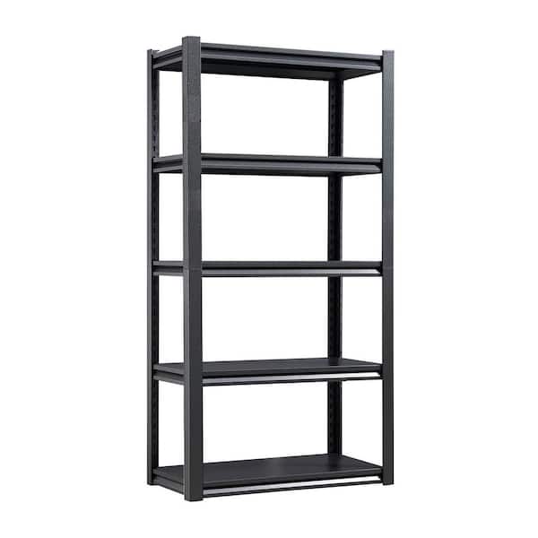 5-Tiers Steel Adjustable Boltless Garage Storage Shelving Unit in Black (31.5 in. W x 63 in. H x 15.7 in. D)