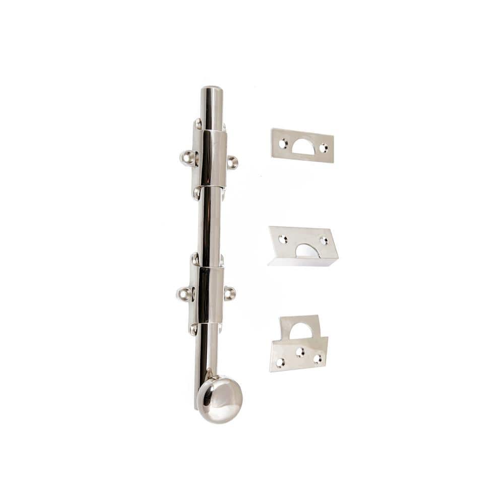 8 in. Heavy-Duty Solid Brass Bright Nickel Surface Bolt with Round Knob price history on PriceWatchPro