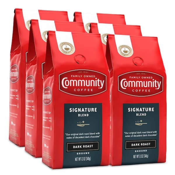 Community Coffee 12 oz. Signature Blend Dark Roast Premium Ground Coffee (6-Pack)