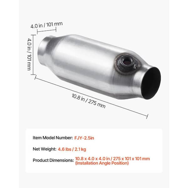 SKYSHALO Universal Catalytic Converter, Inlet/Outlet,