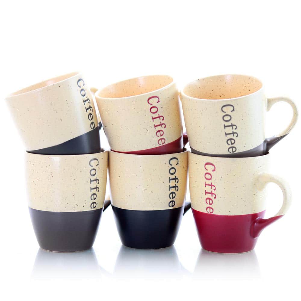 Speckled Ceramic 12 oz Coffee Mug Set with Stand