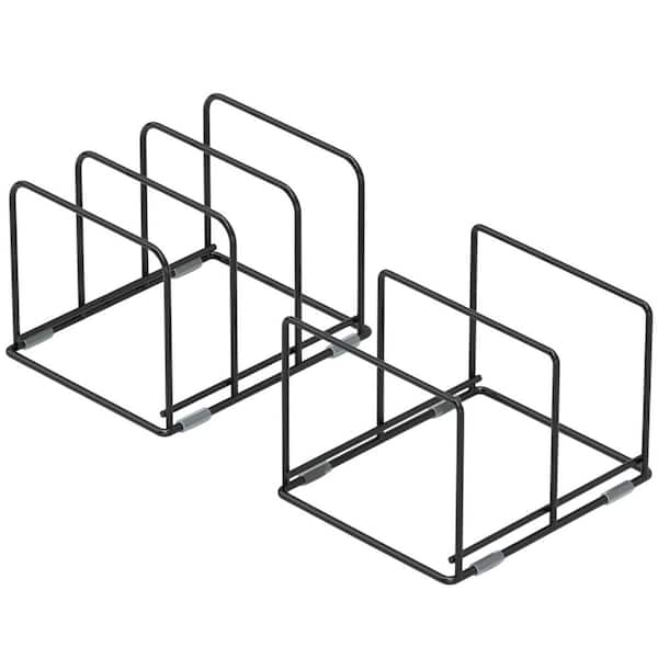 Black Pan and Pot Organizer Rack Pot Rack 2 Pcs for Bakeware Cutting Board Cookie Sheet Tray Kitchen Storage
