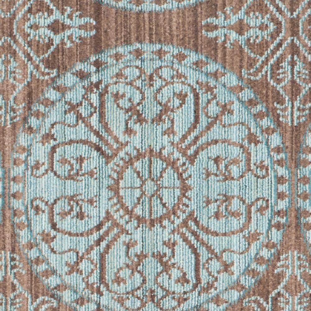 Valencia Brown and Blue 4' x 6' Synthetic Reversible Area Rug