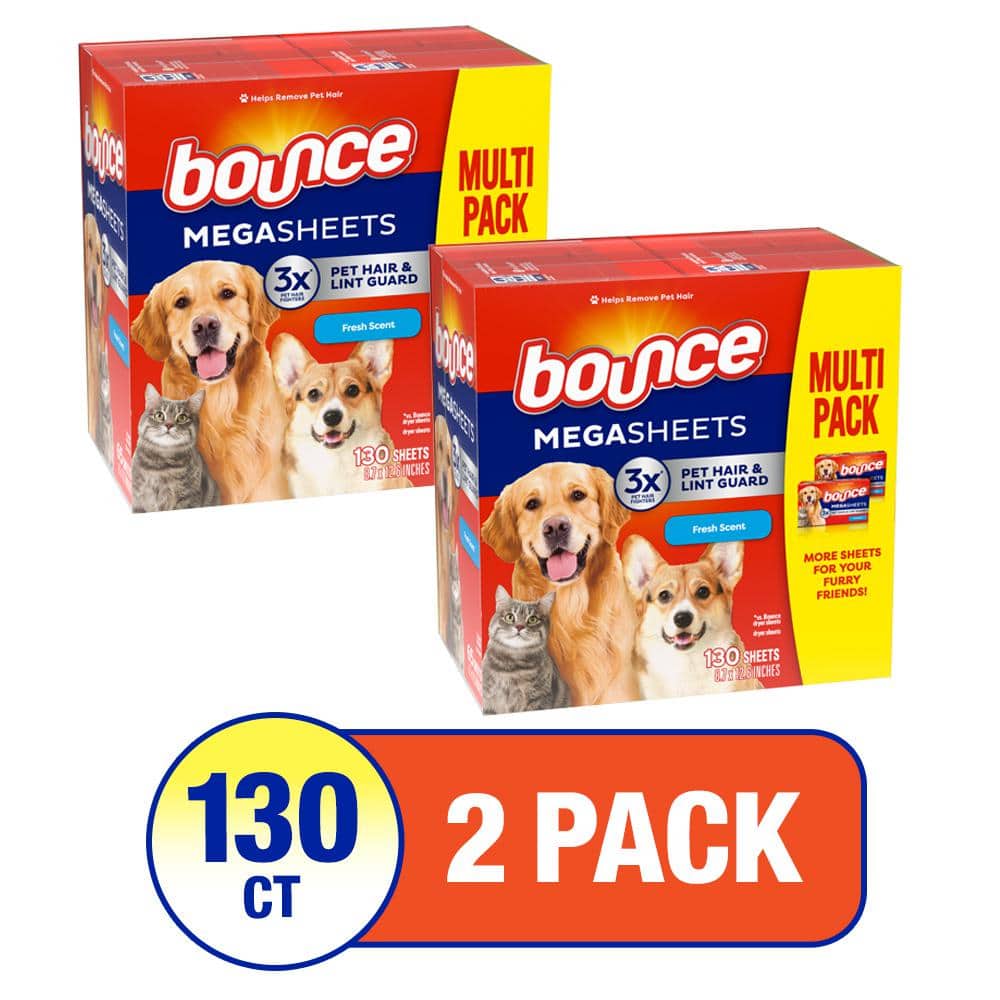 Pet Hair and Lint Guard Mega Fresh Scent Dryer Sheets (130-Count) (2-Pack)