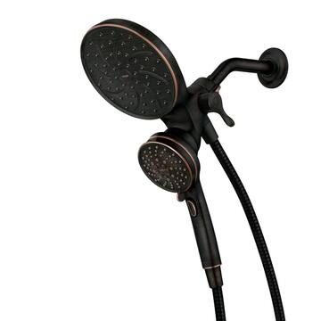 Attract with Magnetix 6-Spray 6.75 in. Dual Wall Mount Fixed and Handheld Shower 1.75 GPM in Mediterranean Bronze