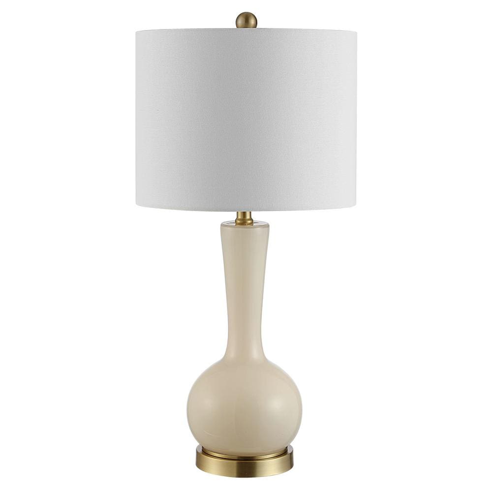 Gaetna Ivory Glass 27-Inch Modern Table Lamp with White Shade