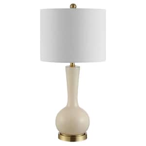 Gaetna 27 in. Ivory Table Lamp with White Shade