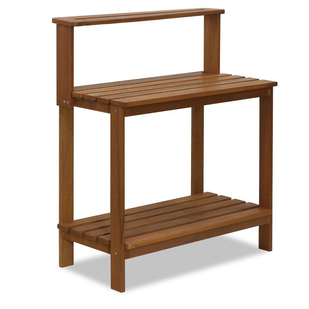 Natural Teak Wood Modern Potting Bench for Garden Enthusiasts