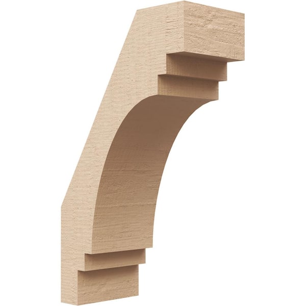 3 in. x 10 in. x 6 in. Pescadero Rough Cedar Woodgrain Timberthane Polyurethane Knee Brace, Primed