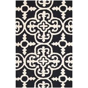Cambridge Black/Ivory Doormat 3 ft. x 4 ft. Medallion Geometric Area Rug