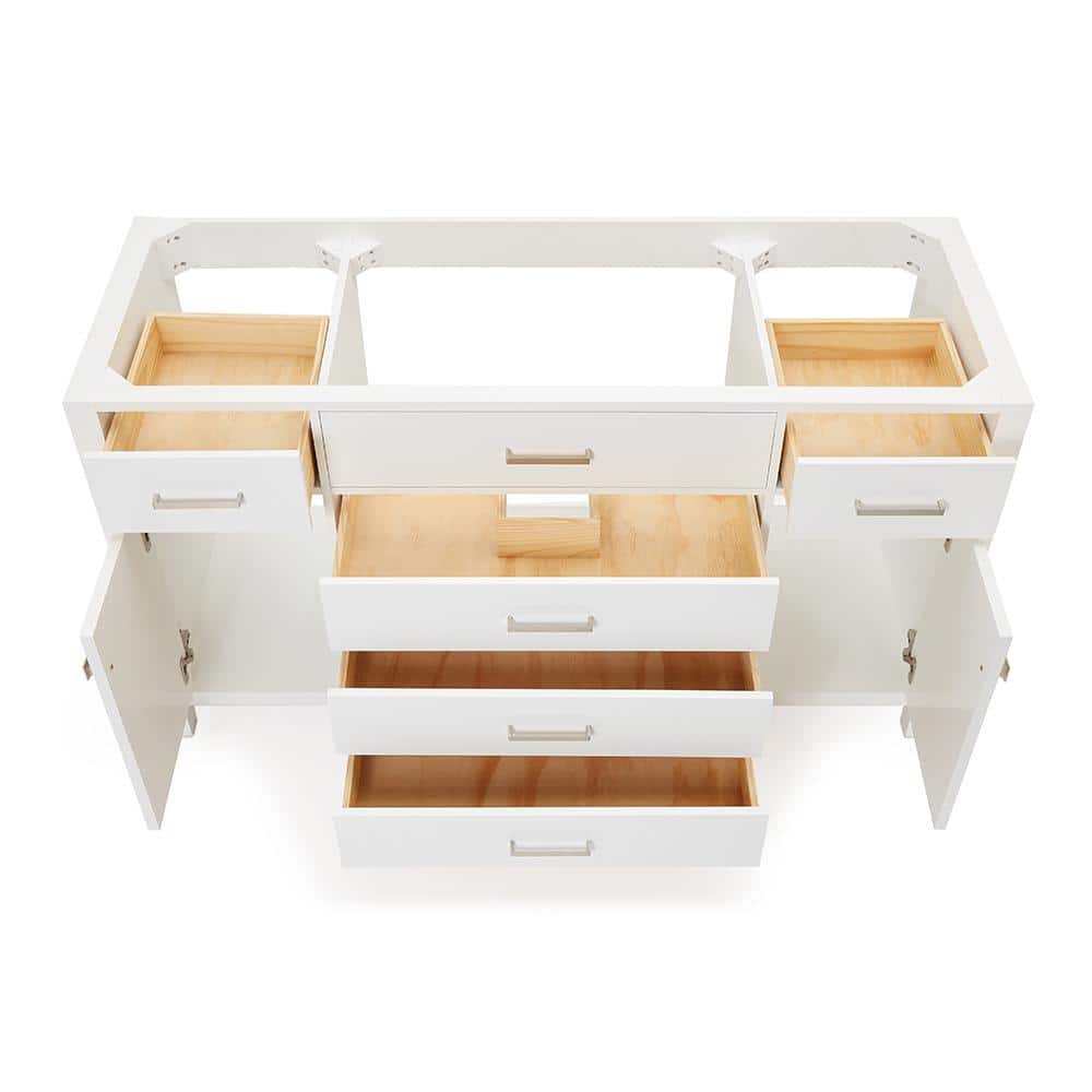 Bristol 60" White Single Freestanding Vanity Cabinet