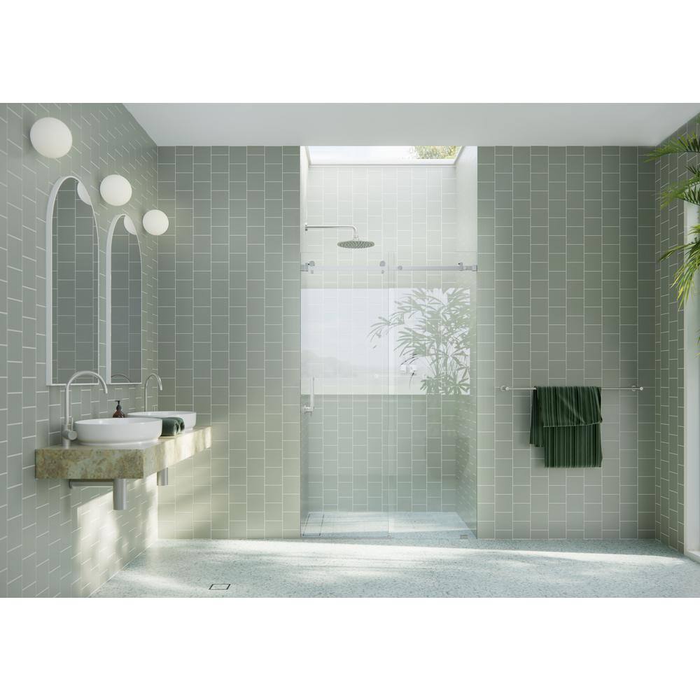 Astro 52" Frameless Glass Sliding Shower Door with Brushed Nickel Hardware