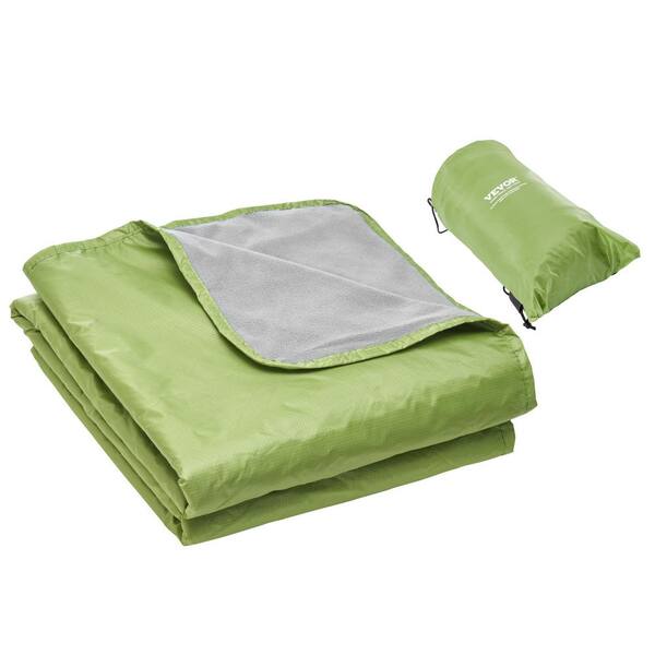 VEVOR Camping Blanket Large Full Warm Stadium Blanket Polyester Fleece Flame Retardant Great 79 in. x 59 in. Army Green