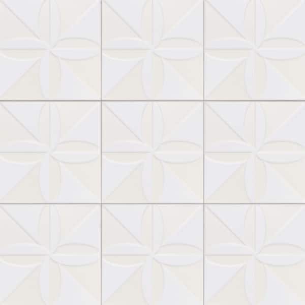Triplex Fronteira White 7-3/4 in. x 7-3/4 in. Ceramic Wall Tile (10.5 sq. ft./Case)