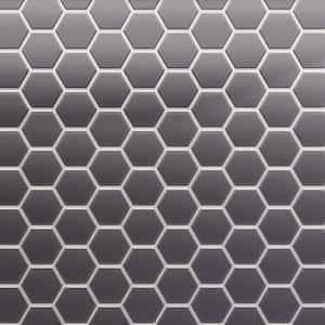 3 in. Beehive 10.25 in. x 11.75 in. Hexagon Carbon Matte Glass Mesh-Mounted Mosaic Tile (9.13 sq. ft./Case)