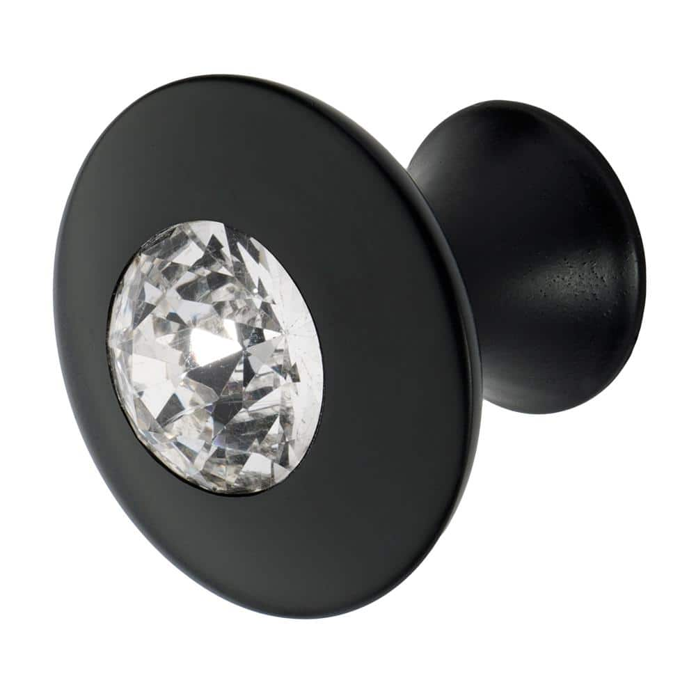 Wisdom Stone Felicia 1-1/4 in. Black with Crystal Cabinet Knob 4210B-C ...