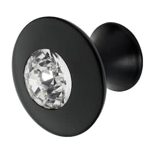 Felicia 1-1/4 in. Black with Crystal Cabinet Knob