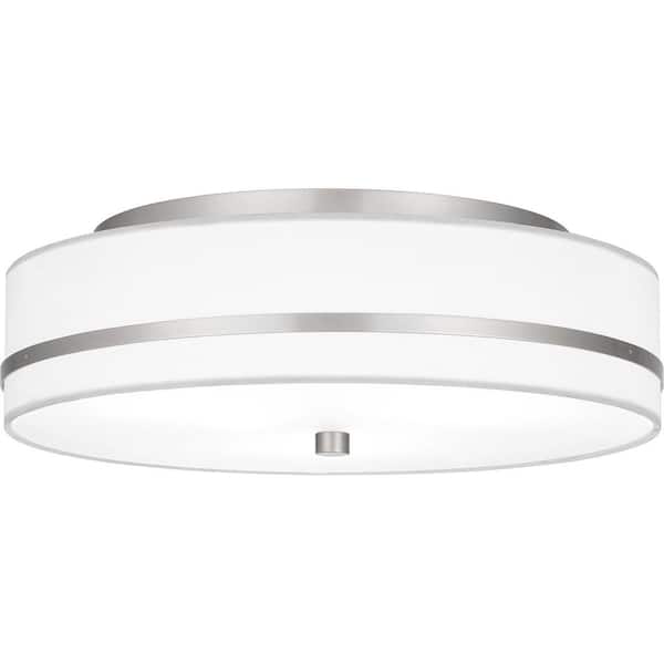 Quoizel Belotte 15 in. 3-Light Brushed Nickel Flush Mount