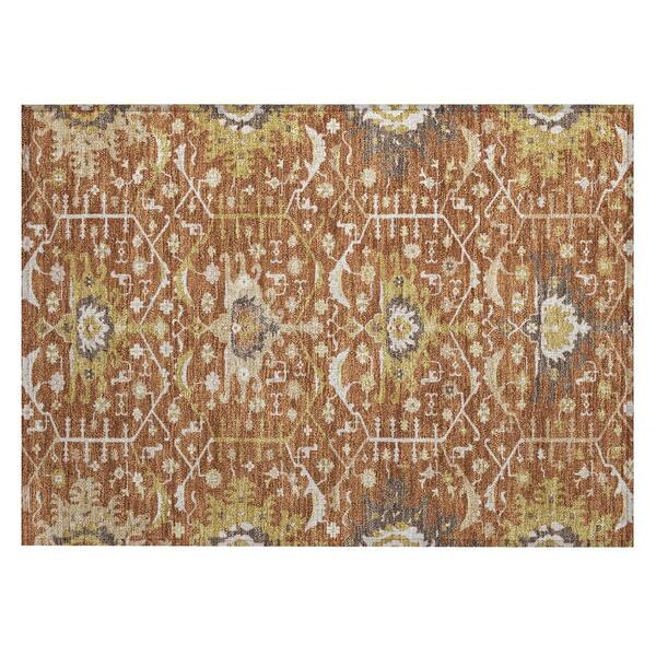 Chantille Machine Washable Indoor/Outdoor Abstract ACN2859 Paprika 3 ft. x 4 ft. Area Rug