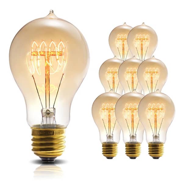 YANSUN 60-Watt A19 E26 Edison Dimmable Incandescent Light Bulb in Warm White 2700K (8-Pack)
