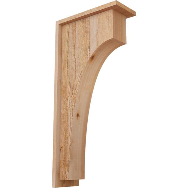 Ekena Millwork 6 in. x 14 in. x 30 in. Western Red Cedar Huntington Rough Sawn Corbel with Backplate