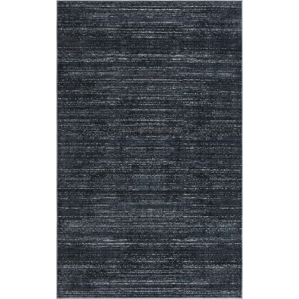 Navy Blue Rectangular Synthetic Easy Care Area Rug 9' x 12'