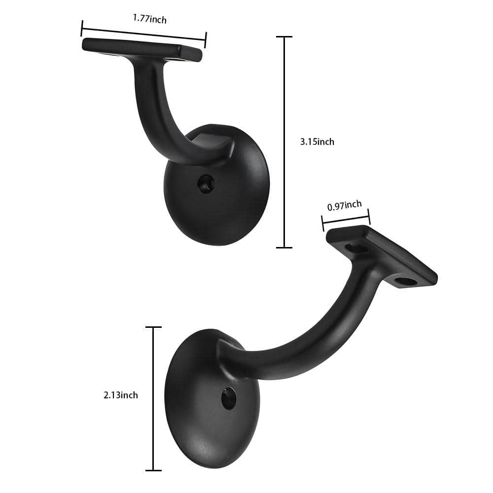 Matte Black Heavy-Duty Metal Handrail Bracket for Stairs