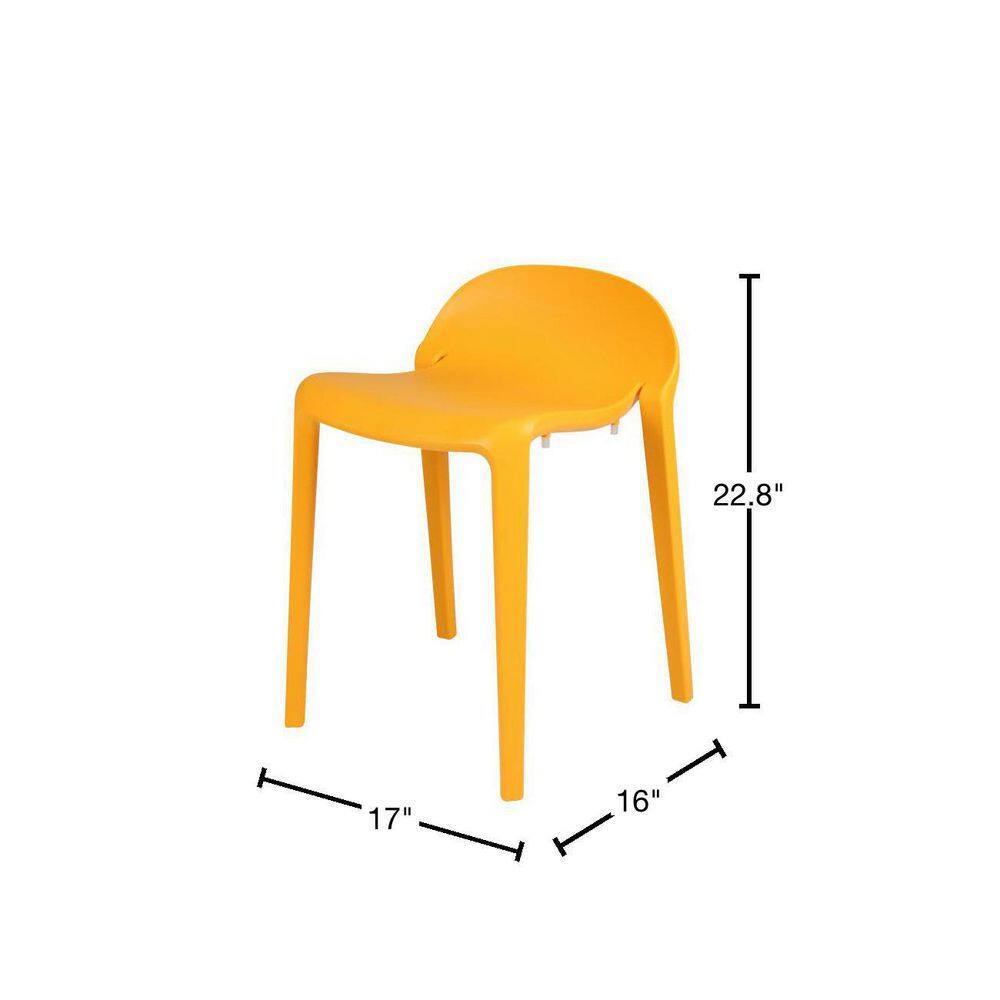 Saddle Style 25" Orange Resin Short Stool Set