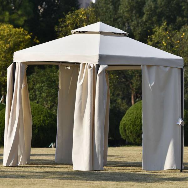 11 ft. x 11 ft. Beige Outdoor Gazebo 