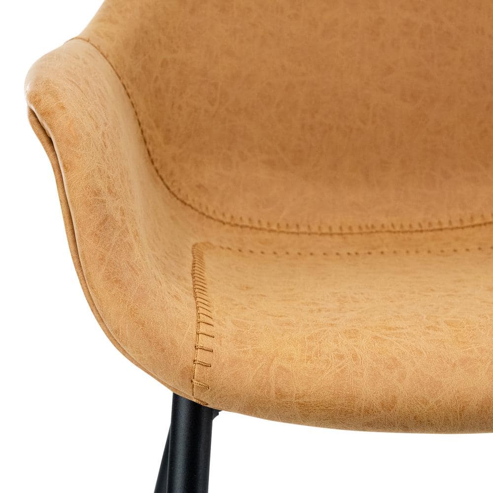 Mid Century Modern 25'' Metal Arm Chair in Light Brown