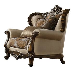 Jeni Modular Armless Chair, 2 Pillows, Solid Wood, Light Brown Polyester By Casagear Home main image 1