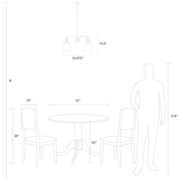 Generation Lighting - Belton 5-Light Midnight Black Down Hanging Chandelier With Clear Seeded Glass Shades