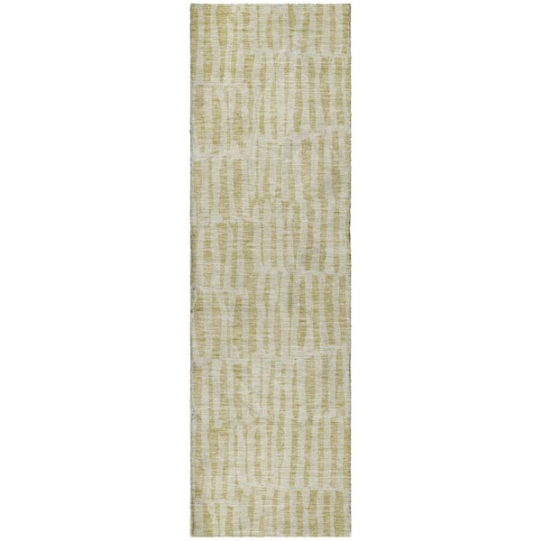 Dream Shag Premium Machine Washable Abstract ADS674 Beige 2 ft. x 7 ft. Runner Rug