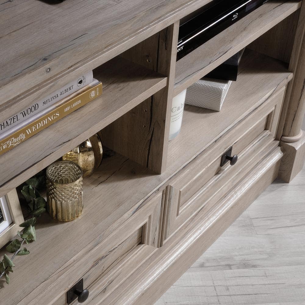 Split Oak 61" Corner TV Stand with Cabinet