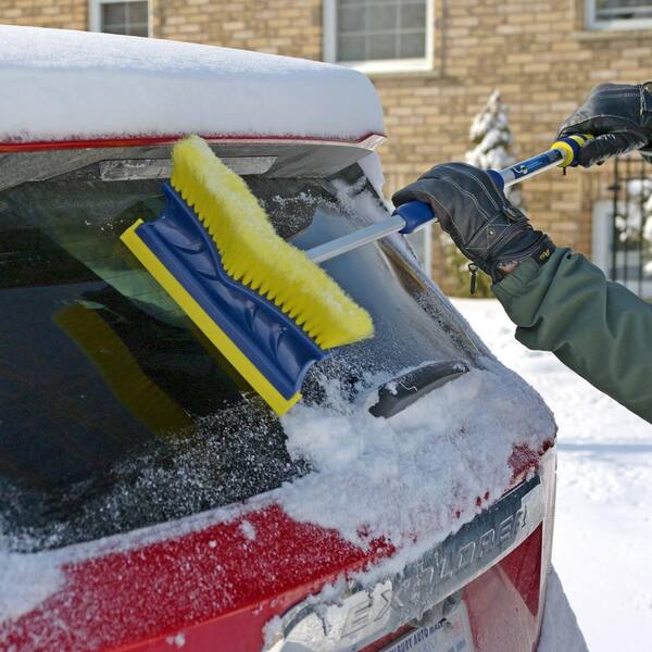 Snow Brush and Ice Scraper, 360 Pivoting Snow Scraper Brush for Car Windshield, Extendable Ice Scraper, Foam Grip, Heavy Duty Snow Remover for Cars