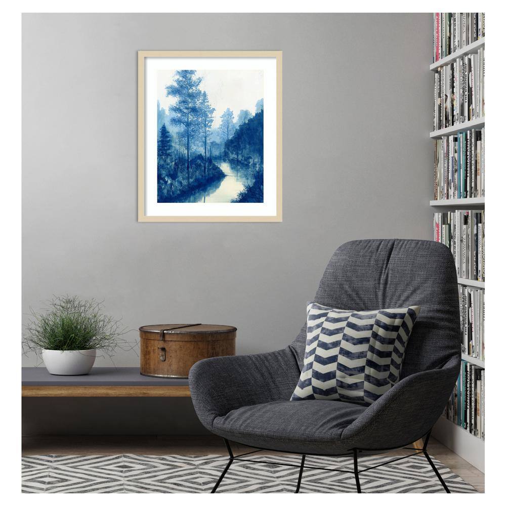 Liberty Blue Landscape II Framed Wall Art Print in Natural Wood