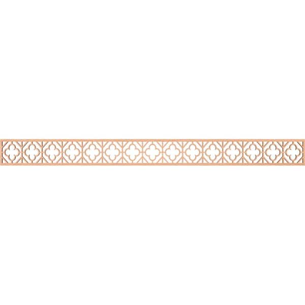 Ekena Millwork Hazelton Fretwork 0.25 in. D x 46.375 in. W x 4 in. L Alder Wood Panel Moulding