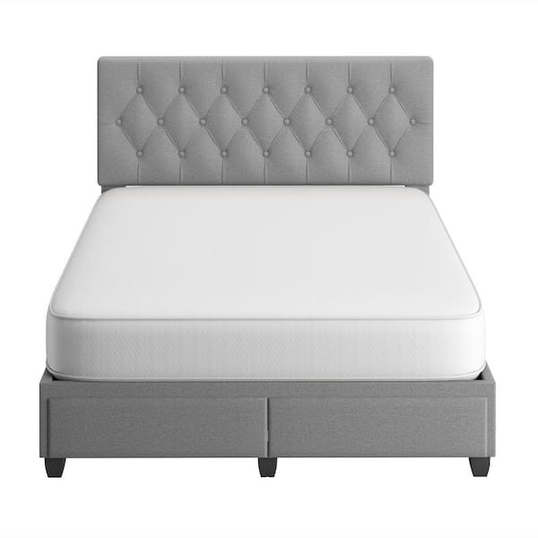 DHP Ryan Gray Linen Queen Upholstered Bed with Storage DE98930 - The Home  Depot