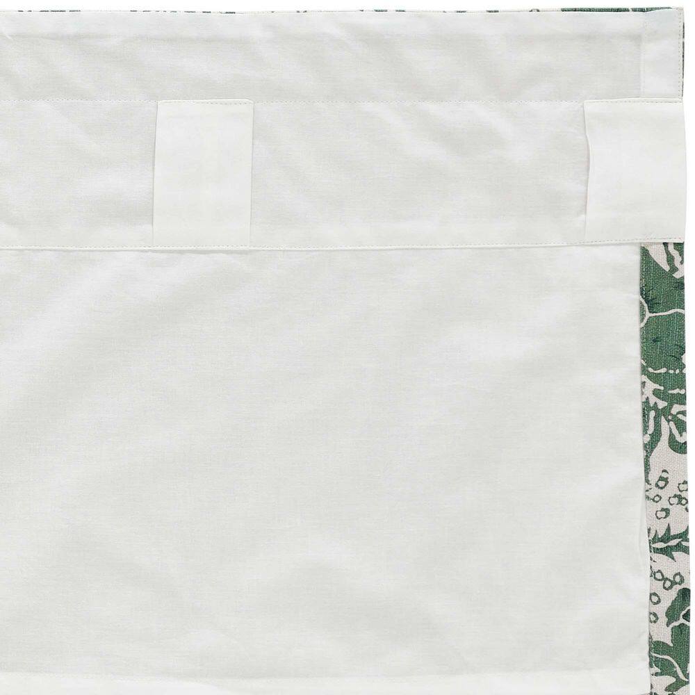 Dorset Green Floral Cotton Light-Filtering Kitchen Curtains