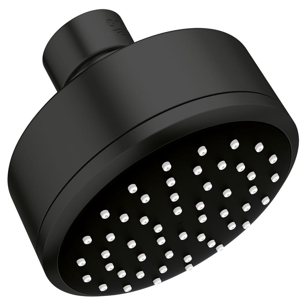 GROHE Tempesta 1Spray Patterns 4 in. Single Wall Mount Rain Fixed Shower Head in Matte Black