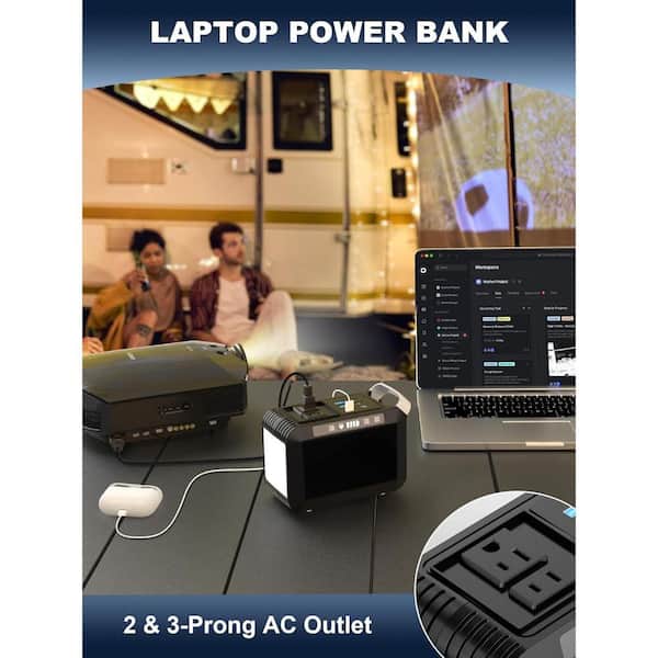 EKIEUDL Portable Power Bank with AC Outlet 120W/110V 18W in Black