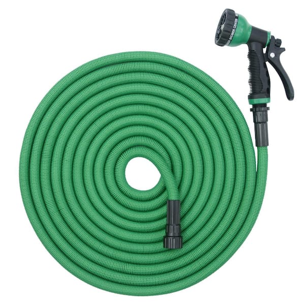 iLIVING Premium 3/4 in. x 75 ft. Heavy-Duty Garden Hose - Extra Strong Connectors, 9 Spray Nozzle, Lightweight