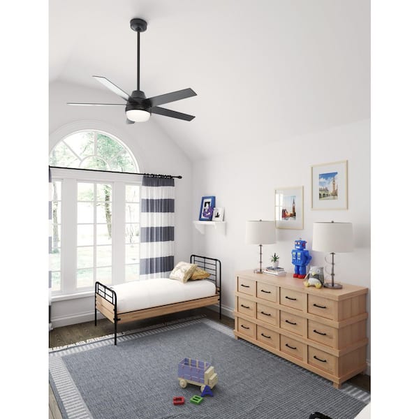 Hunter Radeon 44 In. Indoor Matte White Smart Ceiling Fan With Light Kit And Wall Switch 50955