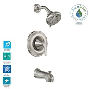 Darcy Single-Handle 5-Spray 1.75 GPM Tub and Shower Faucet in Spot Resist Brushed Nickel (Valve Included)