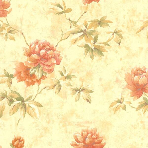 Brewster Carmela Beige Floral Wallpaper