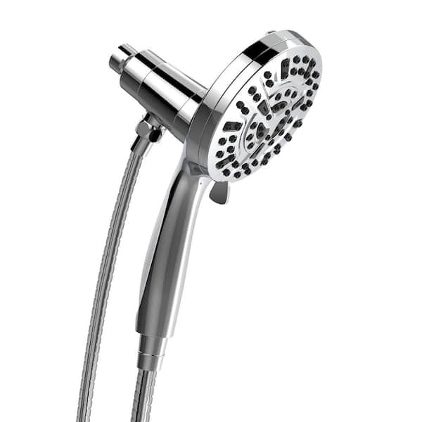 10-Spray Wall Mount Magnetic Handheld Shower Head with Mineral Filter Beads 1.8 GPM in Polished Chrome