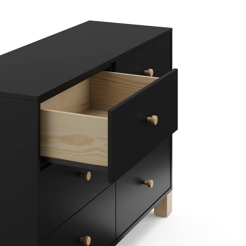 Black and Driftwood 6-Drawer Nursery Dresser